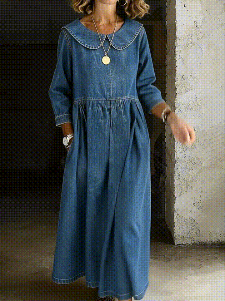 Mia | Peter Pan Collar Denim Dress