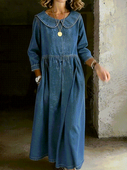 Mia | Peter Pan Collar Denim Dress