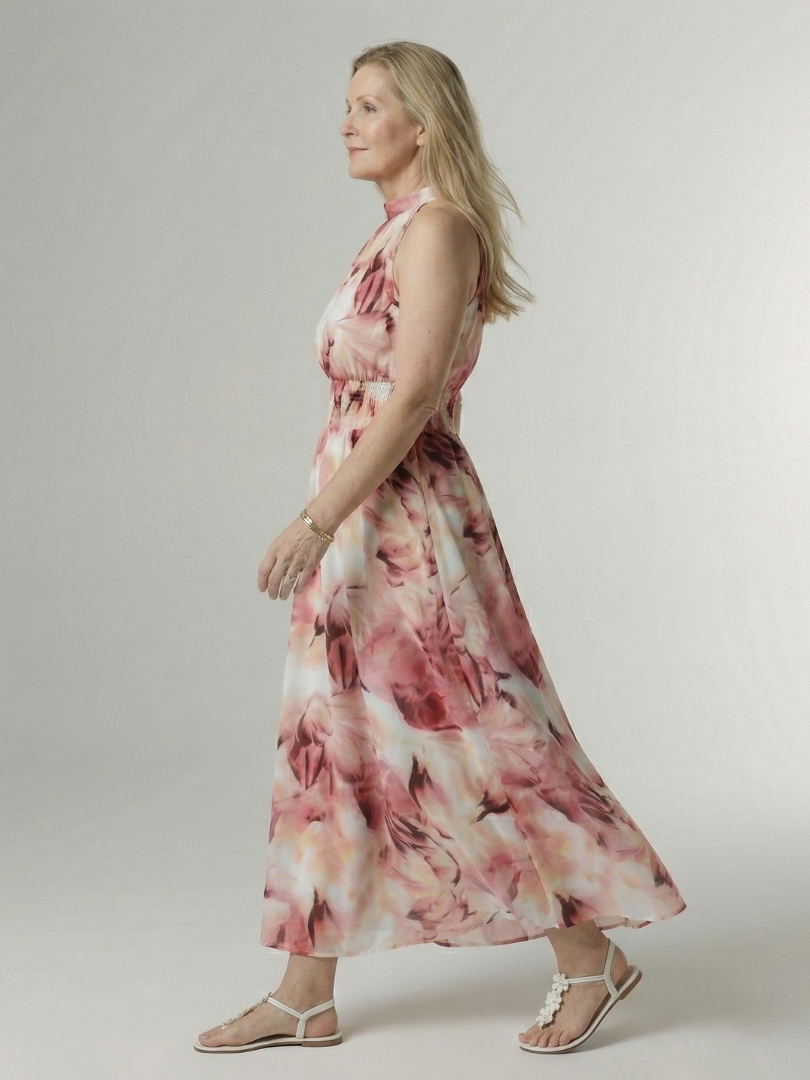 Drielle | Gathered Halter Midi Dress
