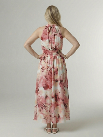 Drielle | Gathered Halter Midi Dress