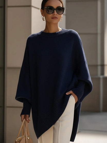 Janine | Oversized Draped Wide-Neck Sweater