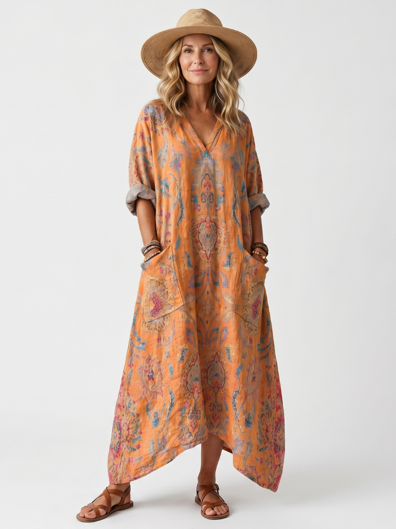 Remi | Printed Pocket Midi Dress