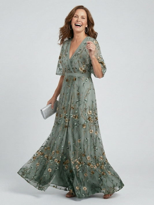 Delvina | Halter Bloom Flow Maxi Dress