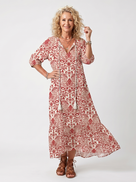 Noelle | Ornate Print Midi Dress