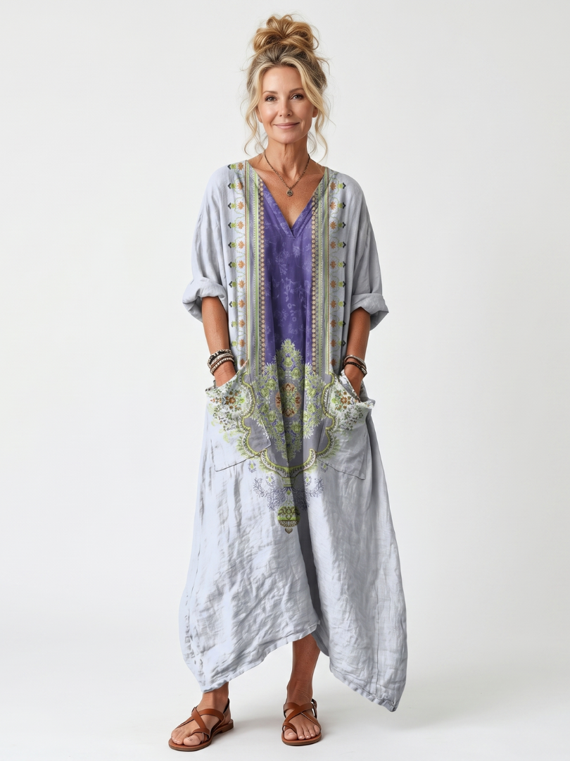 Raina | Contrast Panel Midi Dress