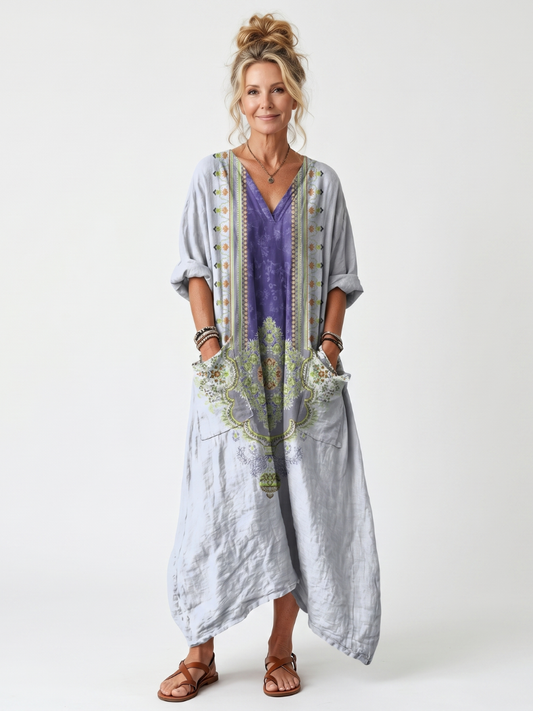 Raina | Contrast Panel Midi Dress