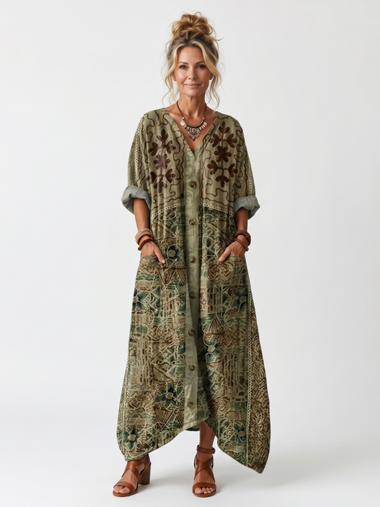 Aleta | Button-Front Midi Dress