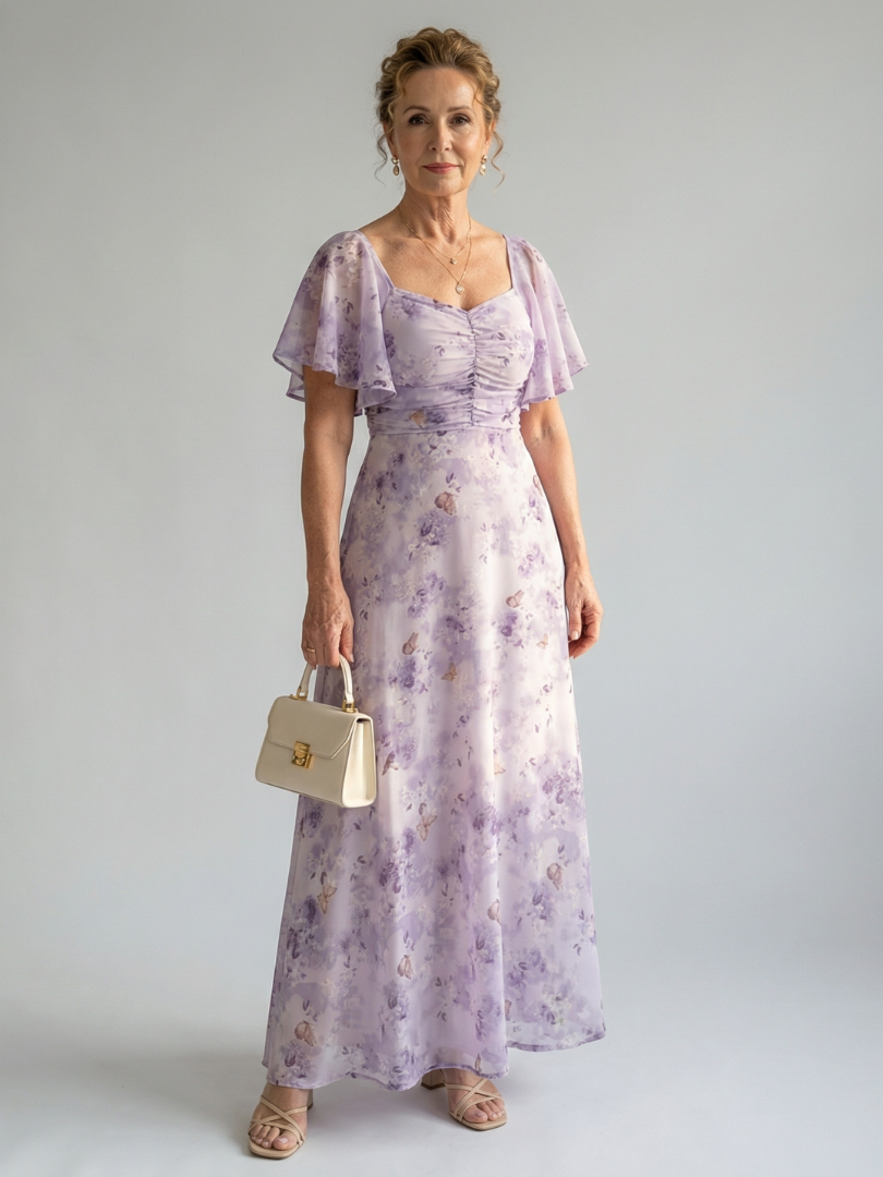 Corinde | Flutter Sleeve Midi Dress