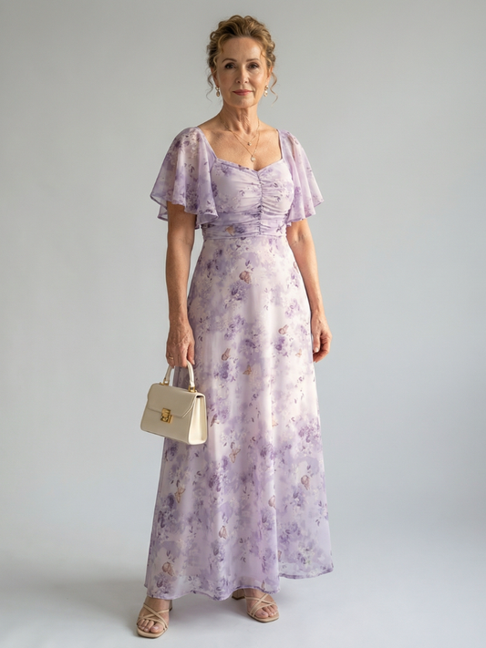 Corinde | Flutter Sleeve Midi Dress