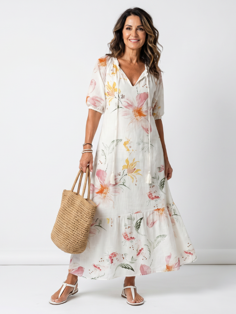 Noa | Soft Floral Midi Dress
