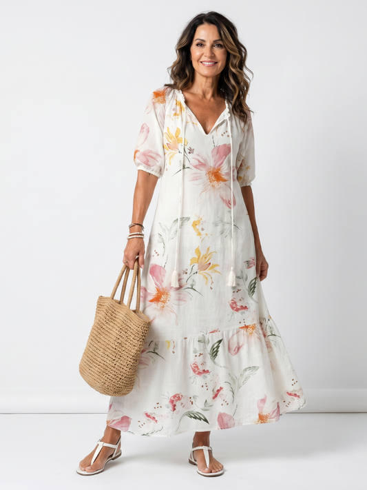 Noa | Soft Floral Midi Dress