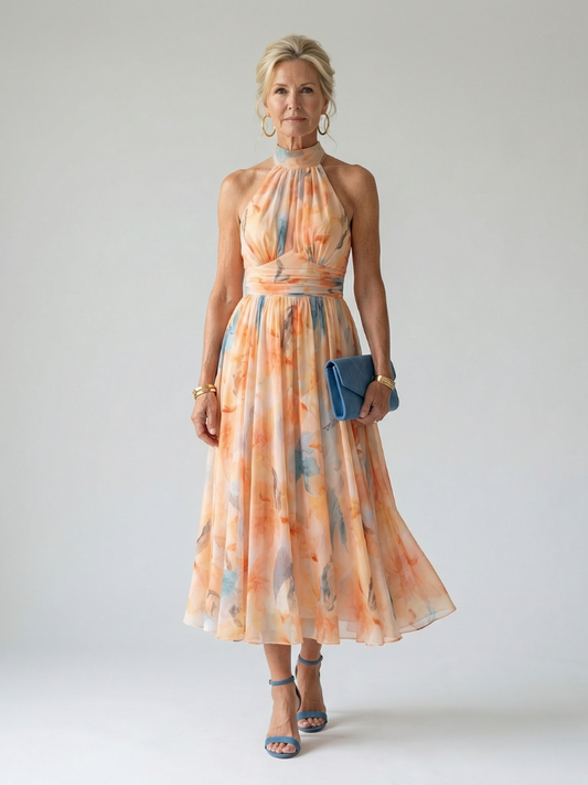 Zinette | Soft Halter Midi Dress