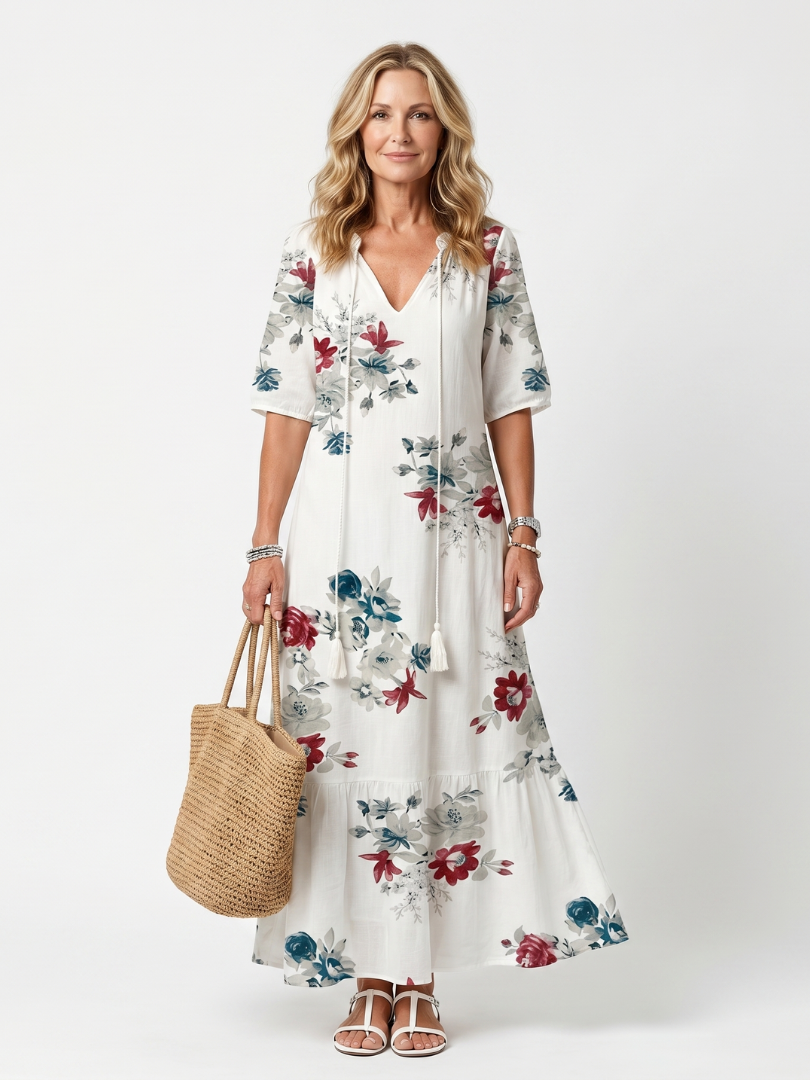 Maeva | Scattered Floral Midi Dress