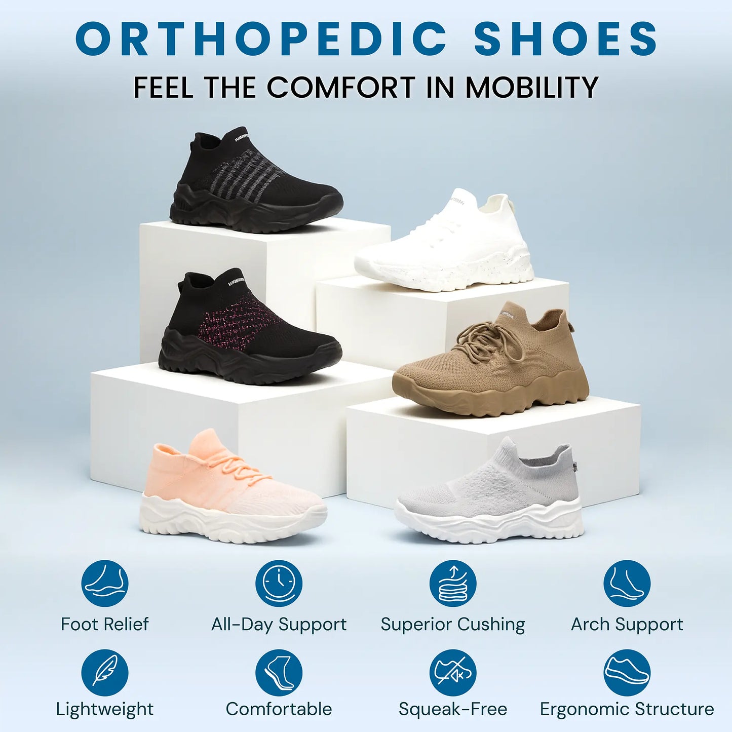 Clara | Orthopedic Comfort Nursing Shoes - White