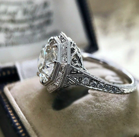 Vintage Crystal Silver Ring