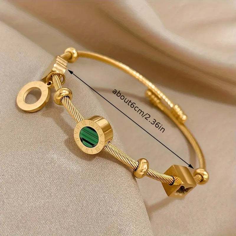 Emerald Glow Charm Bracelet