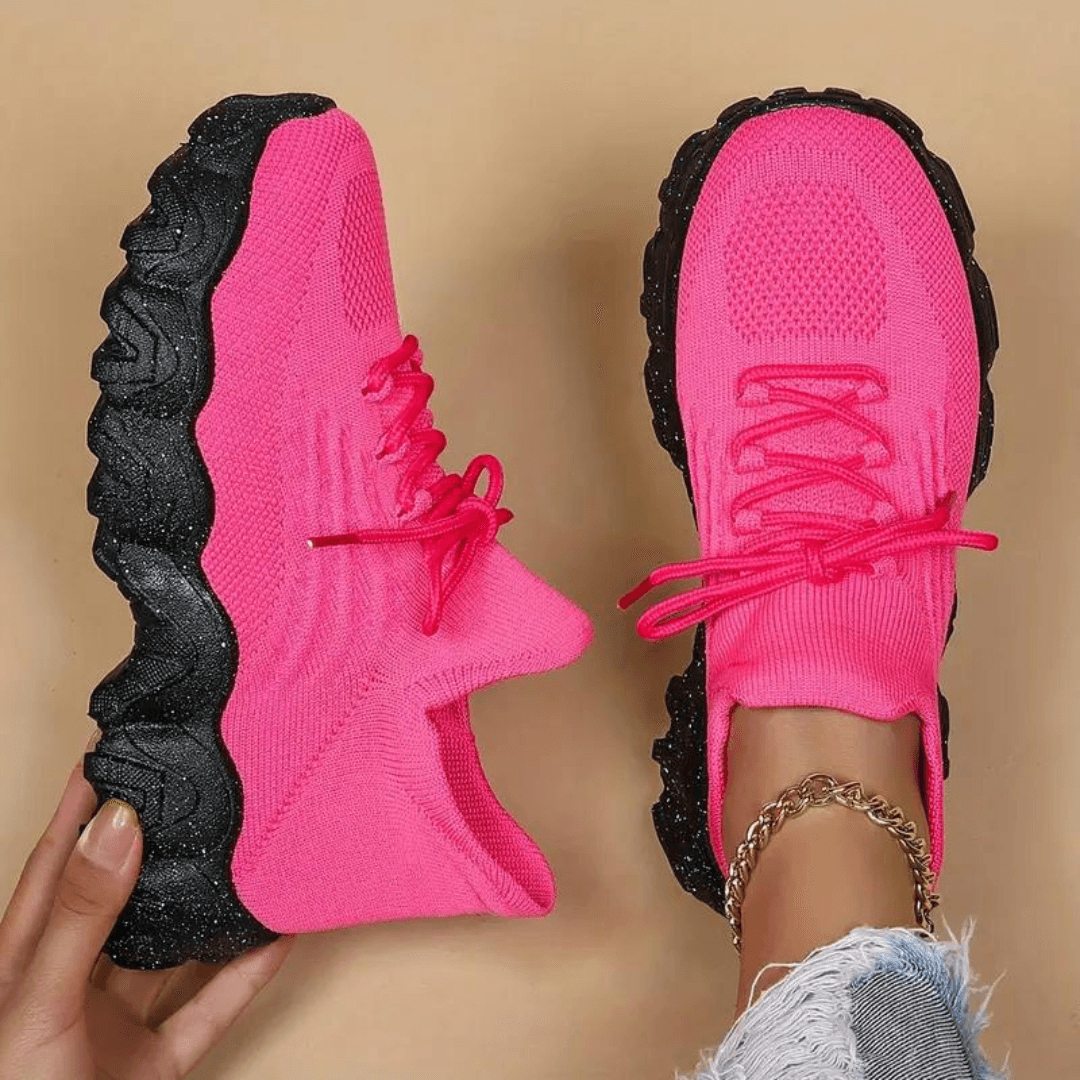 Clara | Orthopedic Comfort Nursing Shoes - Barbie Pink Black