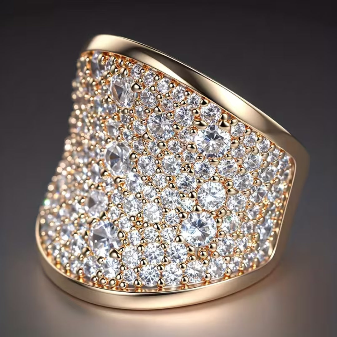 Golden Aura Asymmetry Ring
