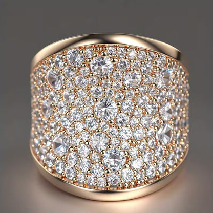 Golden Aura Asymmetry Ring