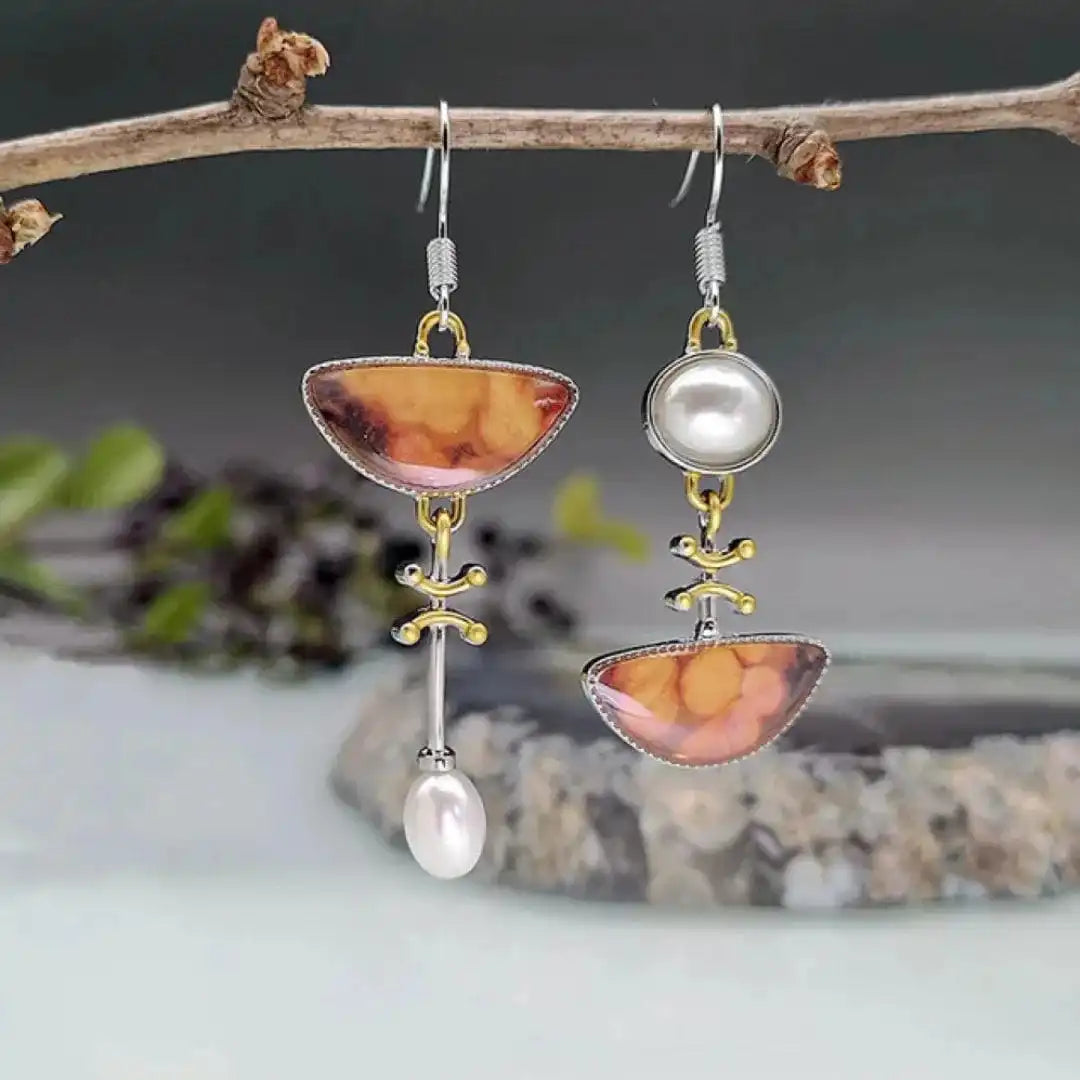 Orange Stone Earrings