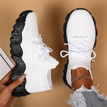 Clara | Orthopedic Comfort Nursing Shoes - White Black