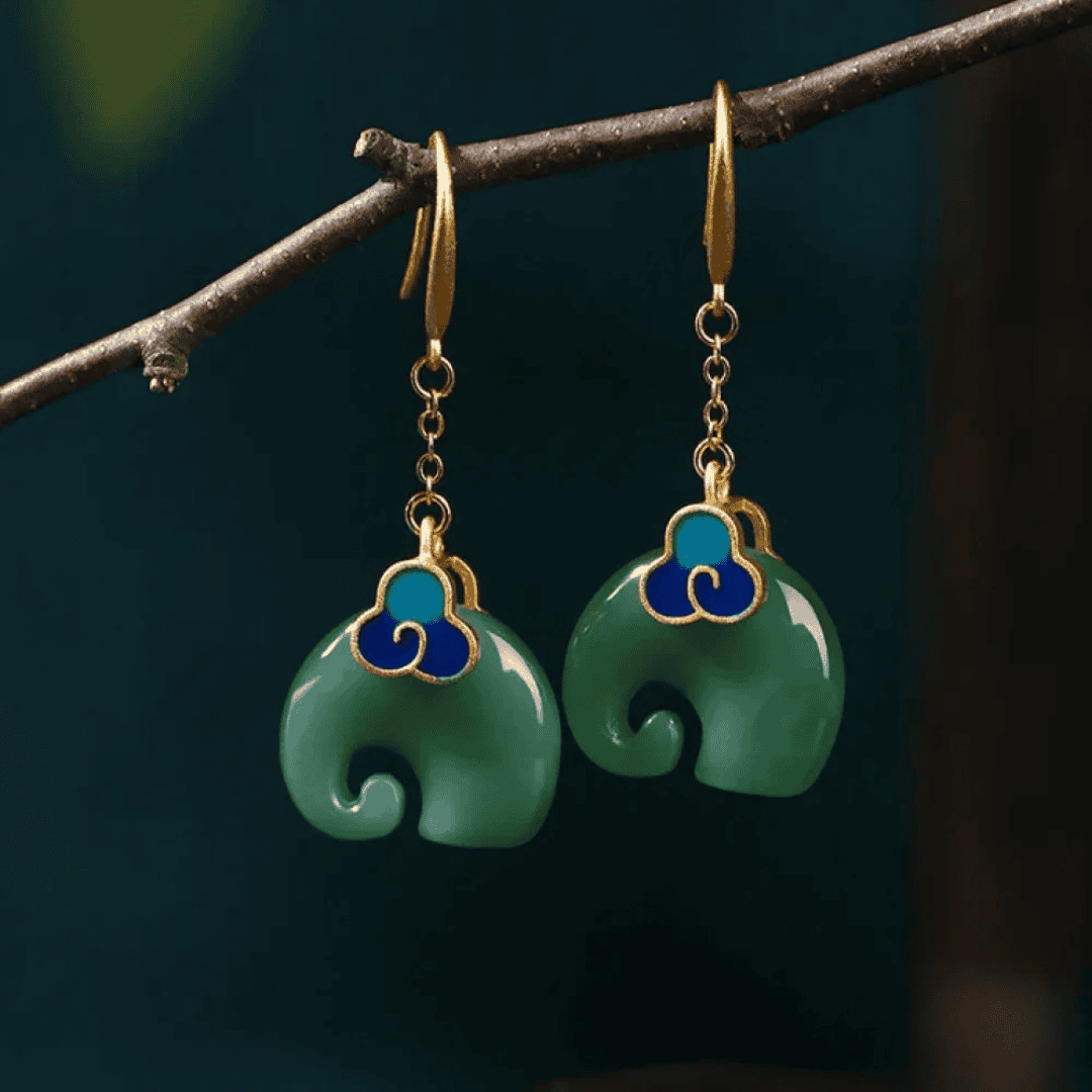 Retro Elephant Earrings