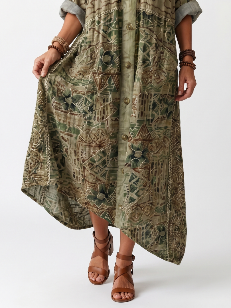 Aleta | Button-Front Midi Dress