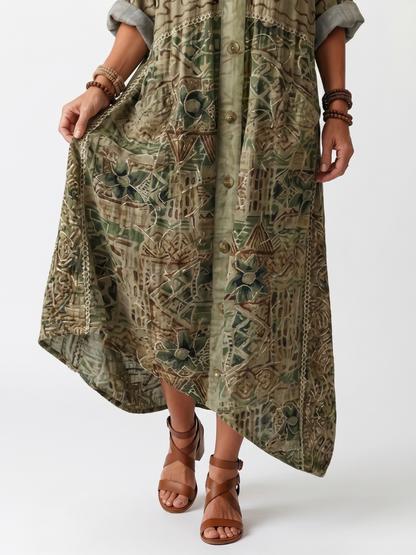 Aleta | Button-Front Midi Dress