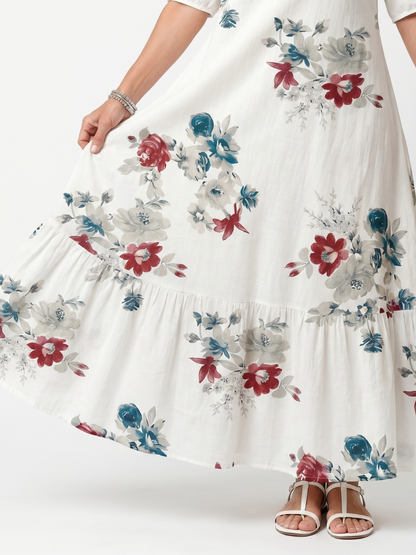 Maeva | Scattered Floral Midi Dress