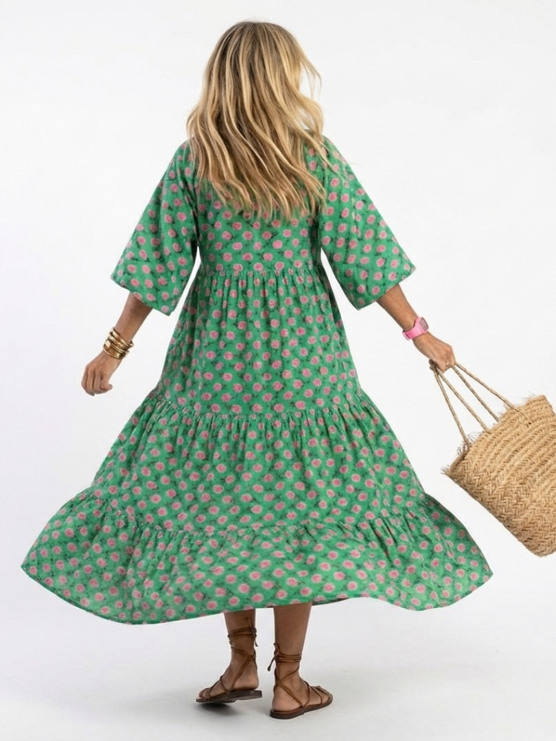 Fiora | Floral Tiered Midi Dress