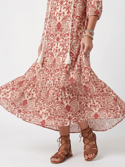 Noelle | Ornate Print Midi Dress