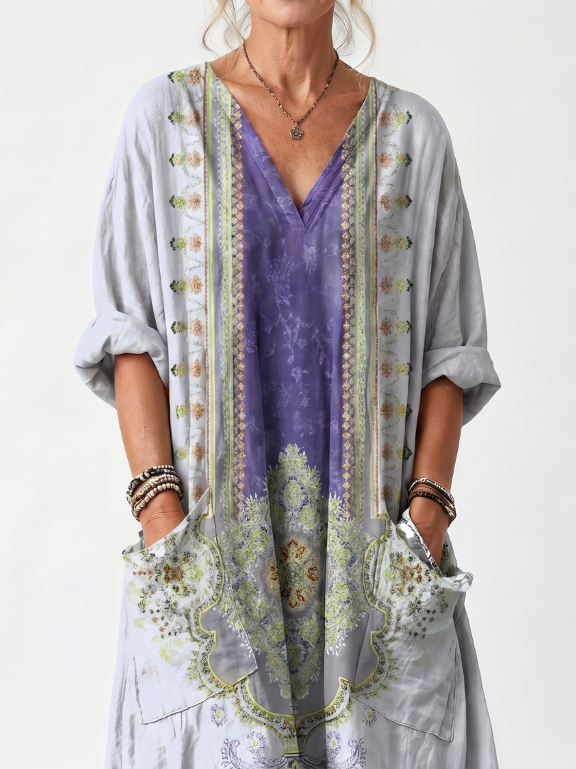 Raina | Contrast Panel Midi Dress