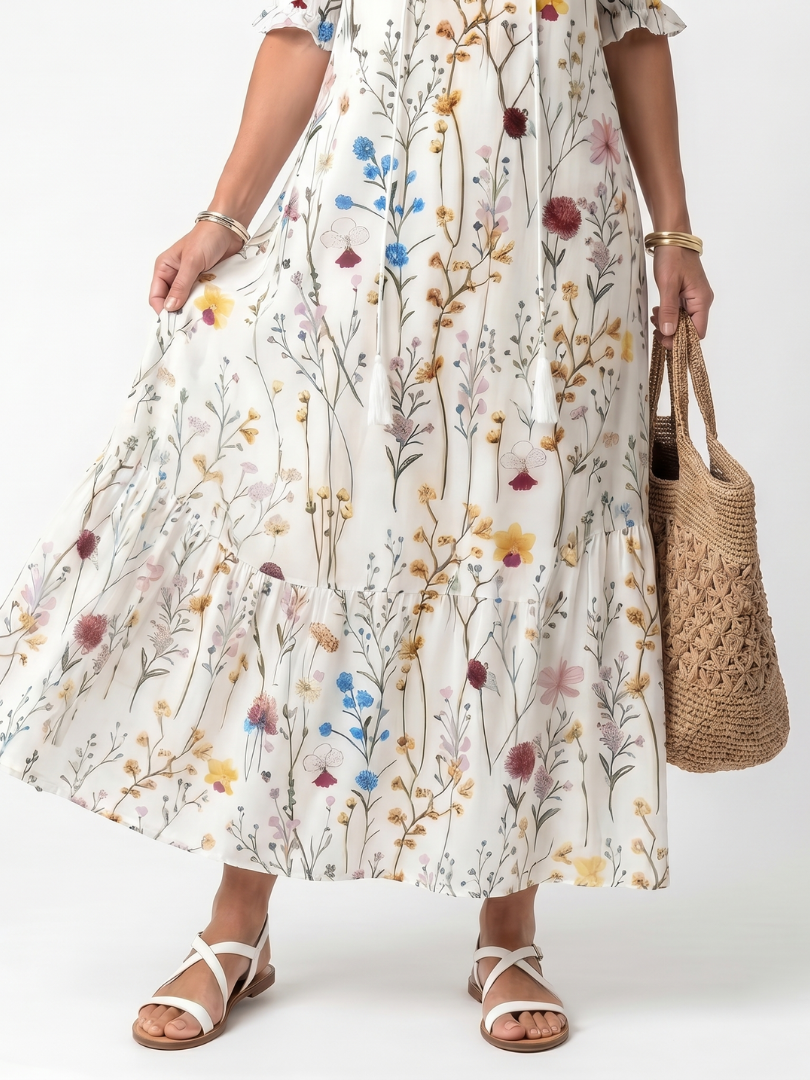 Sylvie | Botanical Tassel Midi Dress