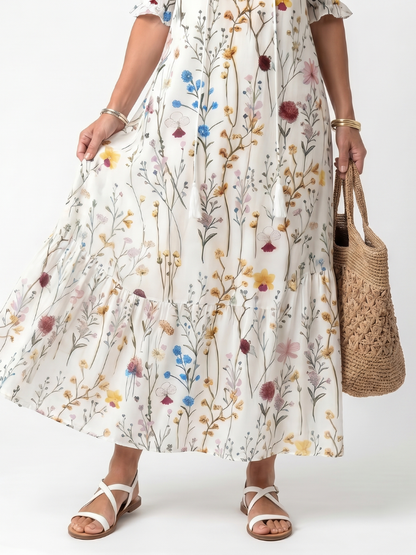 Sylvie | Botanical Tassel Midi Dress