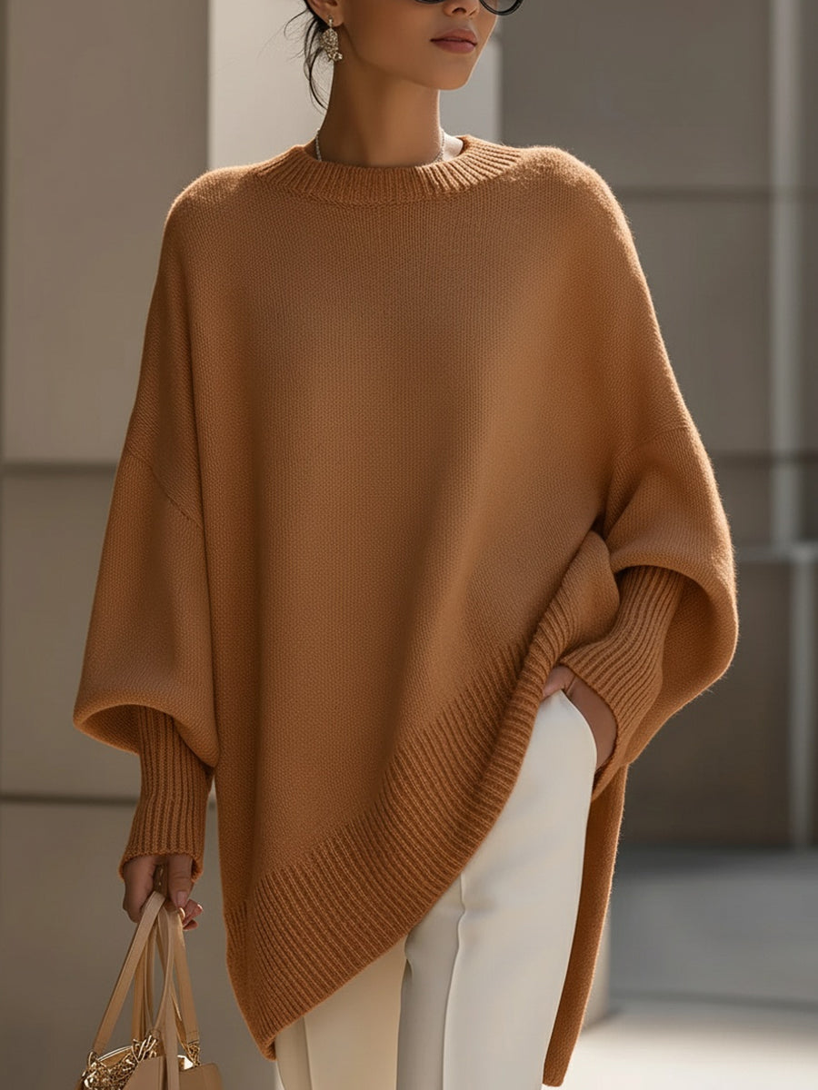 Janine | Oversized Draped Wide-Neck Sweater