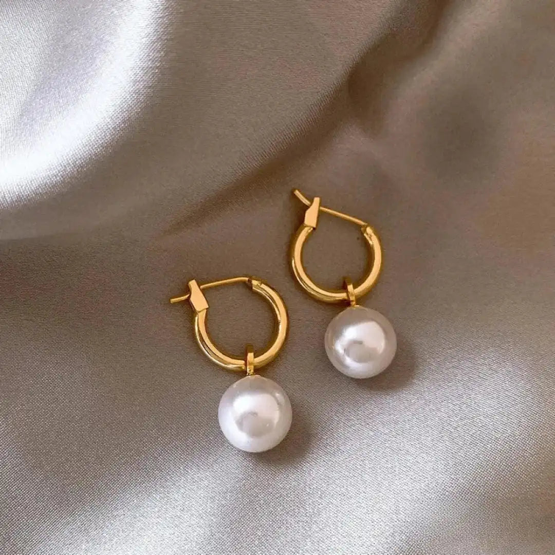 Golden Pearl Earrings