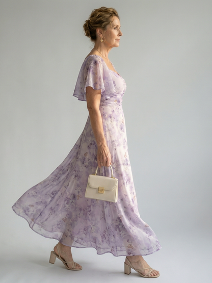 Corinde | Flutter Sleeve Midi Dress