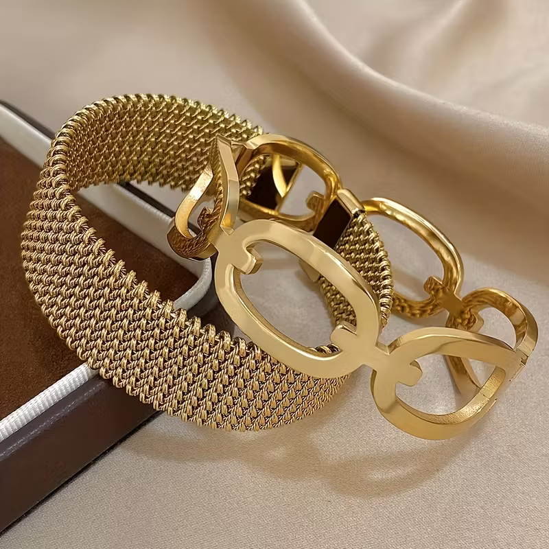 Golden Chain Bracelet Set