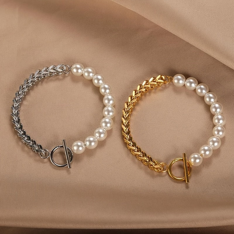 Vintage Pearl Contrast Bracelet