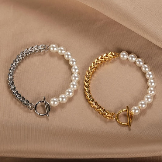 Vintage Pearl Contrast Bracelet