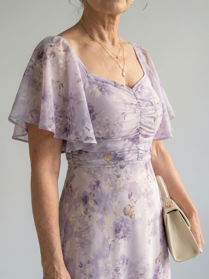 Corinde | Flutter Sleeve Midi Dress
