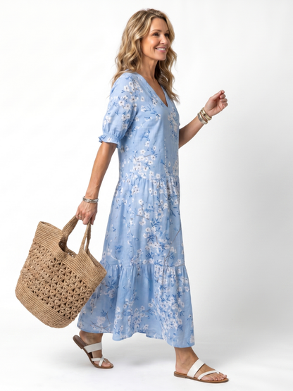 Alora | Floral Tassel Midi Dress