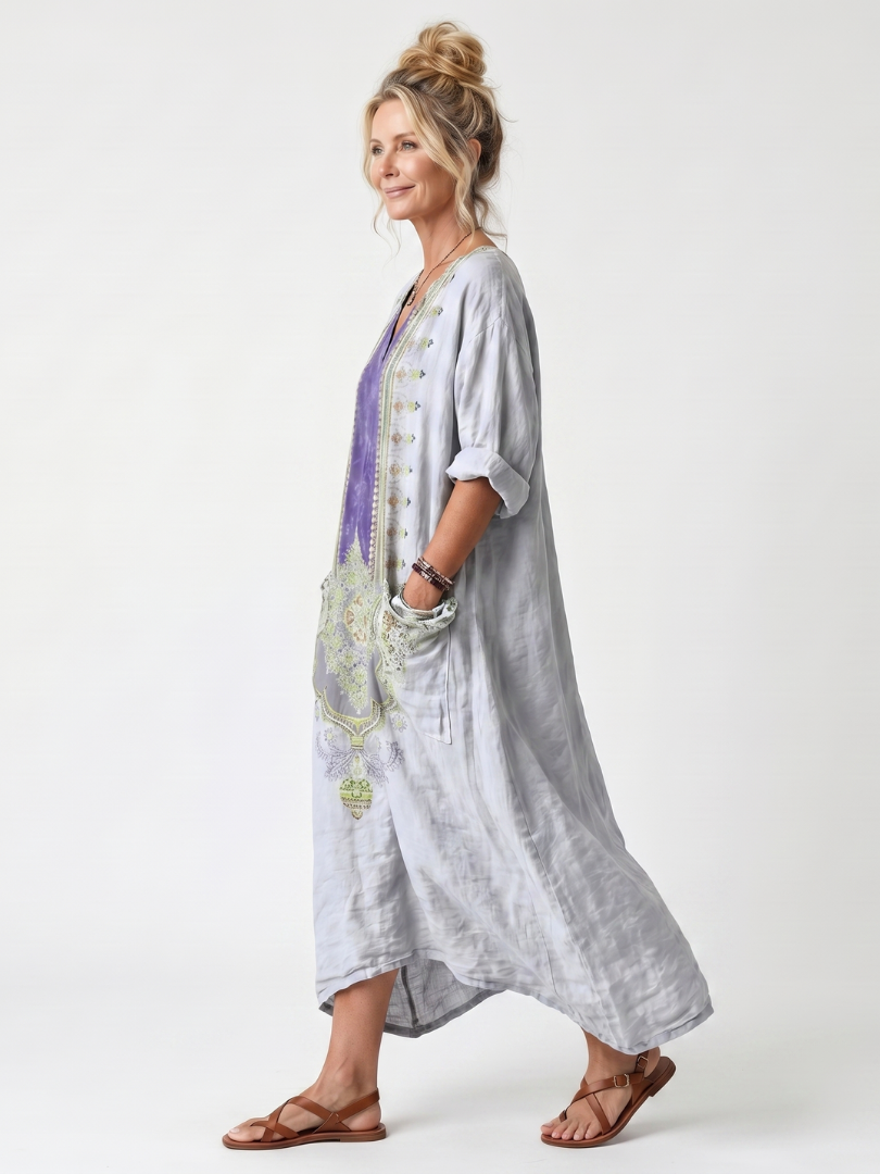 Raina | Contrast Panel Midi Dress