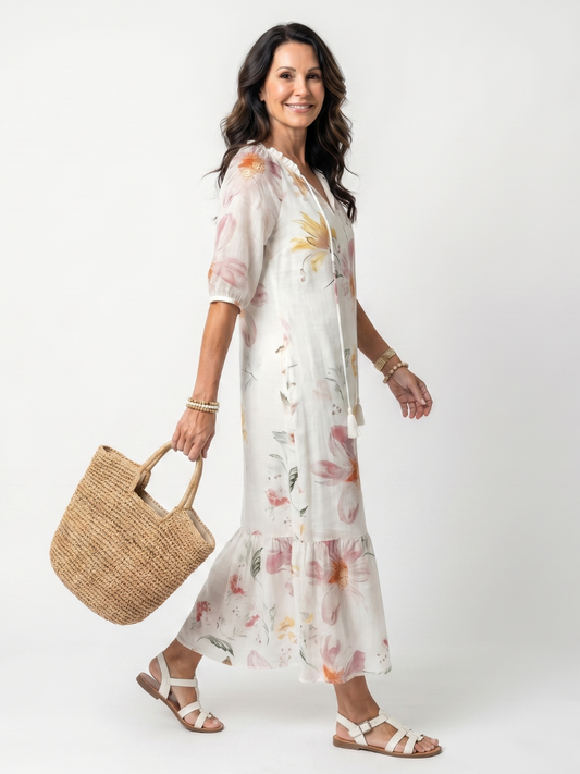 Noa | Soft Floral Midi Dress