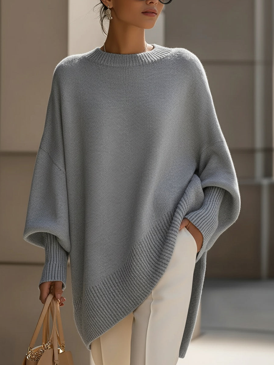 Janine | Oversized Draped Wide-Neck Sweater