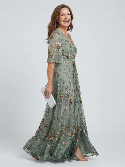 Delvina | Halter Bloom Flow Maxi Dress