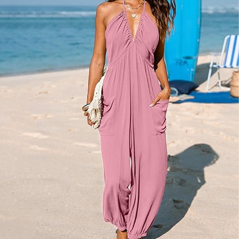 Elodie | V-Neck Backless Jumpsuit