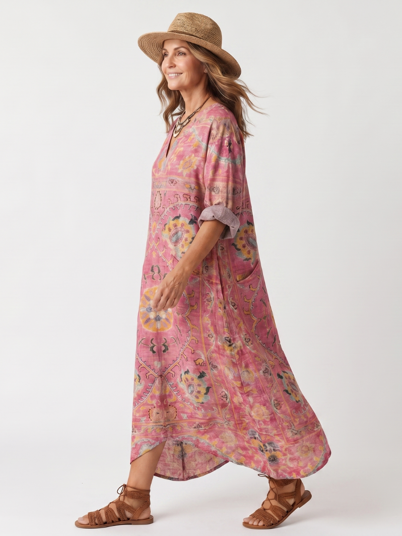 Tilda | Abstract Print Midi Dress