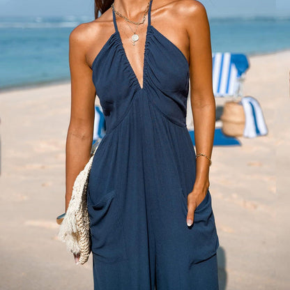 Elodie | V-Neck Backless Jumpsuit