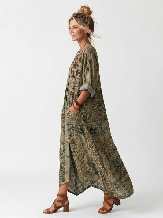 Aleta | Button-Front Midi Dress